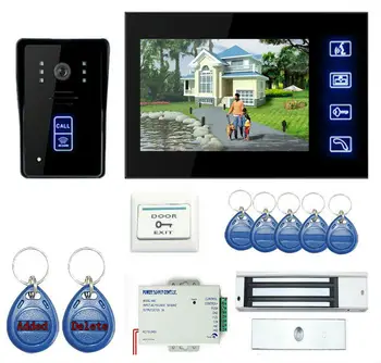 By DHL Touch 7'' Video Door Phone Doorbell Intercom Kit Door Intercom With Electric Lock And Power Supply Control