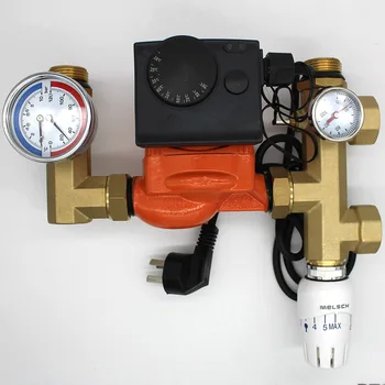 Water Underfloor Heating Manifold Pump mixing valve unit brass