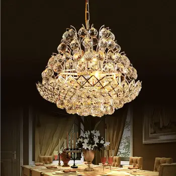 Fashion crystal pendant light restaurant lamp living room pendant light bedroom lamps modern brief led crystal lighting