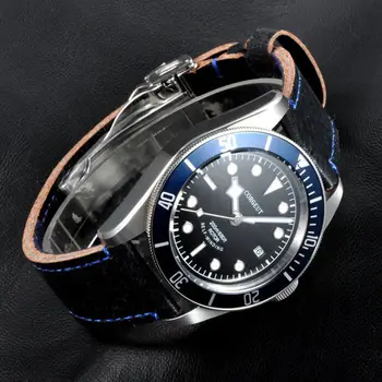 Corgeut 41mm Brand New Stainless Steel Case Relojes Blue Roratable Bezel Sapphire Glass WristWatch Luminous Automatic Watches