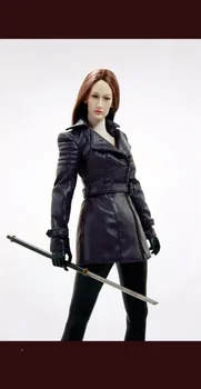 1/6 Scale Female Model Toys Purple Leather Coat Suit Model For 12