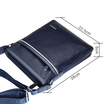 ZEFER Blue color Fashion genuine leather bag Simple Korean style shoulder crossbody bags Soft leather men messenger bags