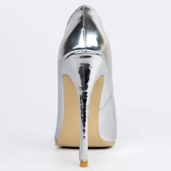 2016 Brand High Heels Patent Leather Women Pumps Fashoin Pointed Toe Sexy Ladies Shallow Mouth Stiletto Shoes Woman Size 34-47