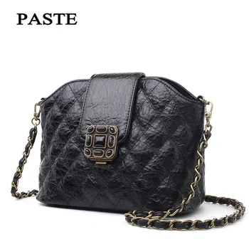 PASTE 2017 Spring and summer genuine leather bag Small fashion shoulder crossbody bags Vintage metal women messenger bags