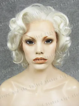 Marilyn Monroe Wig Short Bob Grey Silver Brown Synthetic Heat Resistant Fibre Curly Lace Front Fashion accerssories Cosplay