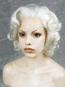 Marilyn Monroe Wig Short Bob Grey Silver Brown Synthetic Heat Resistant Fibre Curly Lace Front Fashion accerssories Cosplay