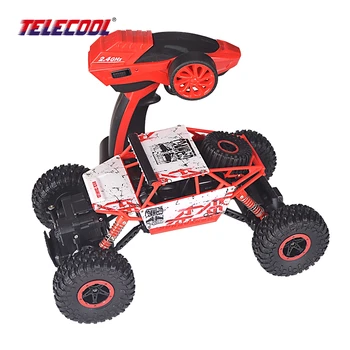 TELECOOL RC Car 4WD Rock Crawlers 4x4 Driving Car Double Motors Drive Bigfoot Car Remote Control Model Off-Road Educational Toy