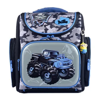 Delun Cartoon Pirate Racing Cars Pattern School Bags for Boys Waterproof Orthopedic Backpacks School Portfolio Mochila Escolar