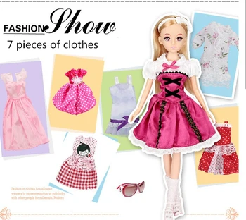 Fashion princess wardrobe doll dream chest toy Play house doll Clothes shoes toys More than 30 kinds of accessories kids gift