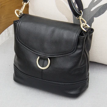 Genuine leather women messenger bag Cowhide one shoulder bag Varied color Optional L094