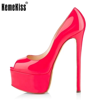 Women Thin High Heels Pumps Ladies Platform Open Toe Pumps Brand New Fashion Party Shoes Woman Size 35-46 B088