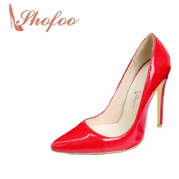 Shofoo 2017 Women's Fashion High Heel Pointed Toe Thin Heel Pumps Handmade Wedding&Party&Dress Shoes,talons aiguilles haut sexy