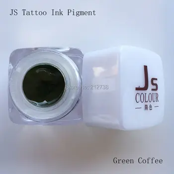 1Pc JS Green Coffee 3D Eyebrow Tattoo Ink For Eyebrow Microblading Permanent Makeup Cosmetic Tattoo Pigments