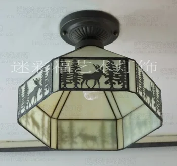 Tiffany Ceiling Light Stained Glass Lampshade Kitchen Lighting E27 110-240V