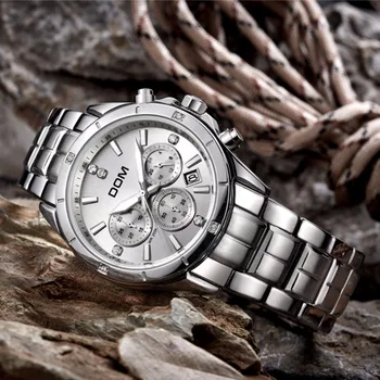 DOM Luxury Brand Men Wrist Watch Fashionable Famous Male Stainless Steel Strap Clock Quartz Wrist Watch Waterproof Watch