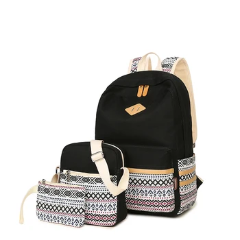 Preppy Style Canvas Fresh Fashion Backpack Bag For Teenager Girls Women Multi-Function Laptop Simple School Bag Mochil+Free Gift