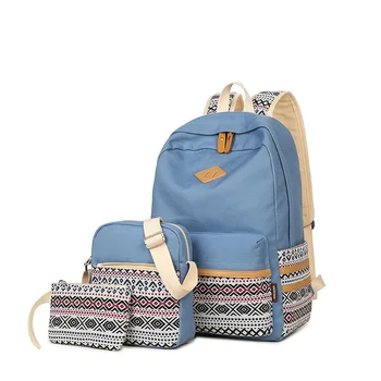 Preppy Style Canvas Fresh Fashion Backpack Bag For Teenager Girls Women Multi-Function Laptop Simple School Bag Mochil+Free Gift