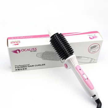 Fast Ceramic heating hair salon tool Multifunctional foldable anti-scaled curlers portable hair iron hair brush