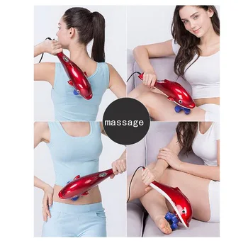 L150103/New Electric Dolphin Massager neck massage hammer.Vibration body massage stick.Roller Cervical vertebra massager device