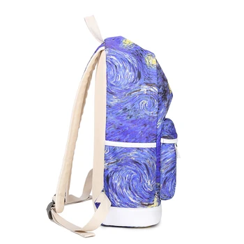 Japan And Keroan Style Star Printing Travel Backpack For Teenager Girls Multi-Function Students Shoulder Bag Mochil+Free Gift