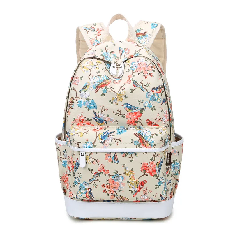 Japan And Keroan Plant Printing Travel Backpack For Girls Women Multi-Function Middle School Students Fresh Bag Mochil+Free Gift