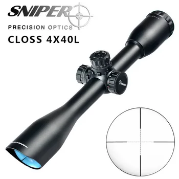 SNIPER LT 4X40L Angled Integral Sunshade Hunting Riflescope Full Size Tactical Optical Sight Mil dot Illuminated Rifle Scope