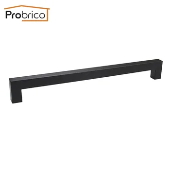 Probrico 10 PCS 15mm*15mm Black Square Bar Handle Stainless Steel CC 256mm Cabinet Door Knob Furniture Drawer Pull PDDJS15HBK256