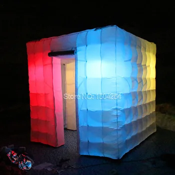 Inflatable photo booth tent with colorful led lighting inflatable photo booth studio tent 2.4m toy tent