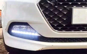 12V Car LED DRL Daytime Running Lights Fog Lamp Cover Kits For Hyundai i20 2016