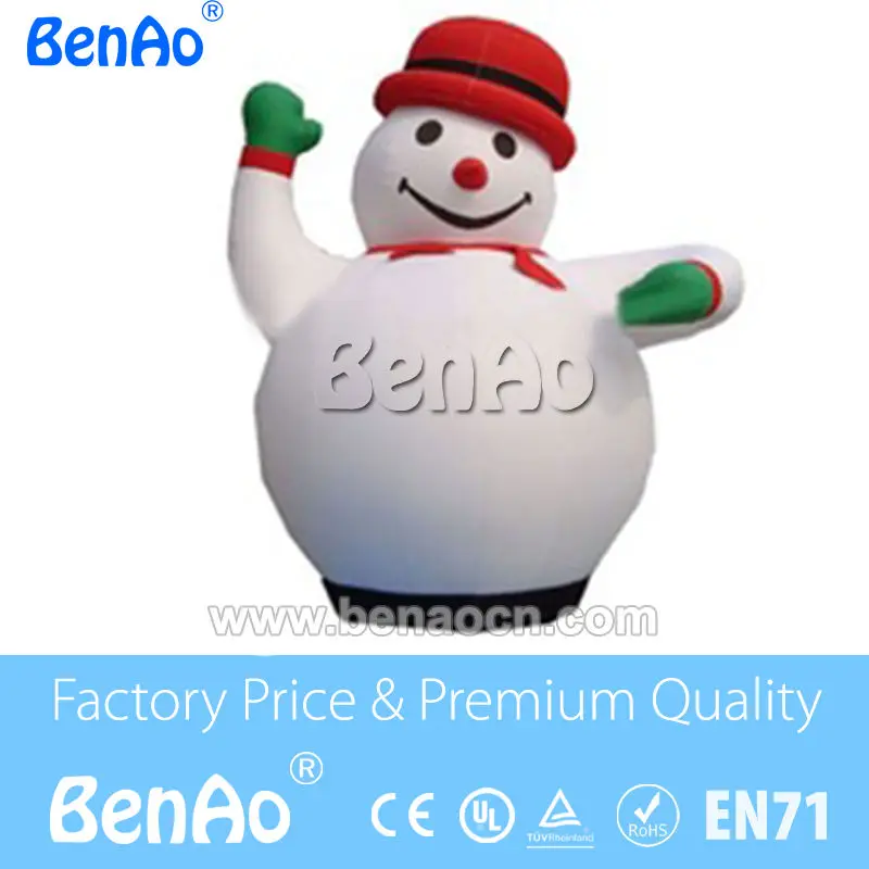X120 DHL  4m high Outdoor inflatable snowman with red hat/Giant Christmas Inflatable snowman