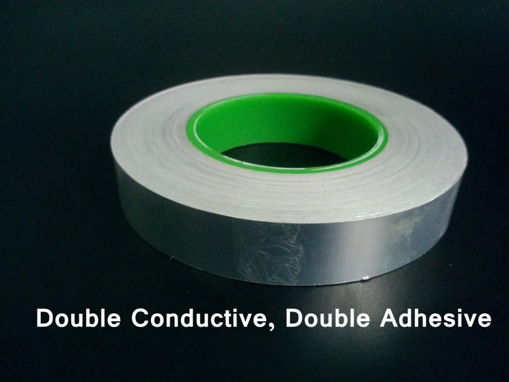 0.095mm Thick (60mm*50M) Two Sides Adhesive Conductivity Aluminum Foil EMI Shielding Tape fit for LCD, PDP
