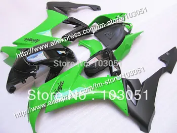 High grade for Kawasaki ZX10R fairings 2008 ninja ZX 10R fairing 2009 ZX-10R 08 09 green in glossy black SM38