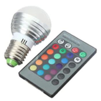 3X E27 3W RGB LED 16 Color Changing Lamp Light Bulb + IR Remote Control