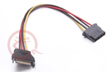50pcs/lot PC Computer 4Pin IDE Molex Female to 15Pin SATA Male F/M Adapter Power Cable Cord 20cm 18AWG