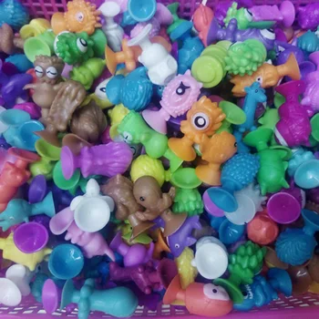 50pcs/Set Stikeezse Kids Child Cartoon Ocean Animal Action Figures Toys Mini Monster Sucker Suction Cup Capsule Models Suckers