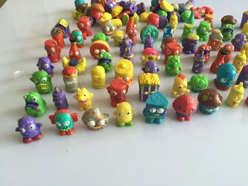 20pcs/lot Colorful cartoon anime action figure toy2-3cm, PVC soft garbage trash pack model toy for children,