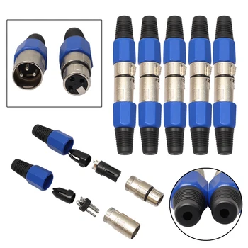 2/5/10Pairs XLR 3Pin Female MIC Jack Plug Audio Microphone Cable Connector male to female XR mic microphone adapter