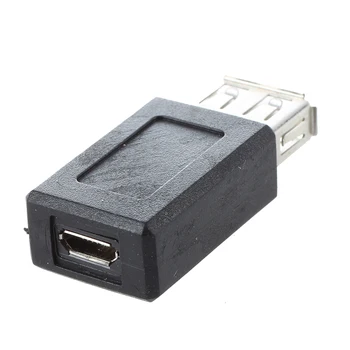 Black USB 2.0 Type A Female to Micro USB B Female Adapter Plug Converter