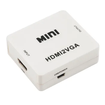 Hot Cute Mini HD 1080P Audio VGA To HDMI HD HDTV Video Converter Box Adapter With HDMI Cable For PC Laptop DVD VGA to HDMI