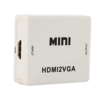 Hot Cute Mini HD 1080P Audio VGA To HDMI HD HDTV Video Converter Box Adapter With HDMI Cable For PC Laptop DVD VGA to HDMI