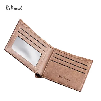 Top Quality Luxury Leather Solid Wallet Hot Fashion Brand Card Money Clips Holder Male Portable Cash Purse Carteiras Masculina