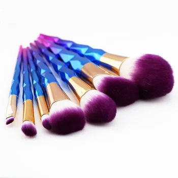 7PCS Makeup Brushes Set Diamond Rainbow Handle Cosmetic Foundation Eyeshadow Blusher Powder Blending Brush Beauty tools Kits
