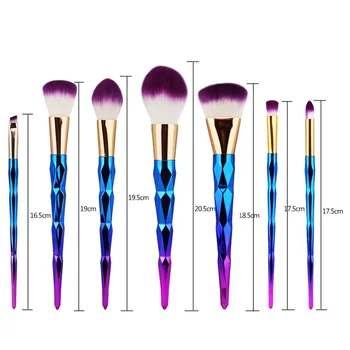 7PCS Makeup Brushes Set Diamond Rainbow Handle Cosmetic Foundation Eyeshadow Blusher Powder Blending Brush Beauty tools Kits