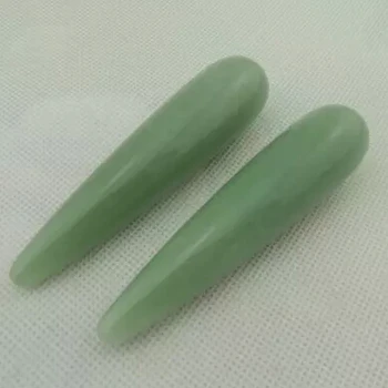 Green jade reiking healing wands body relax massage tool