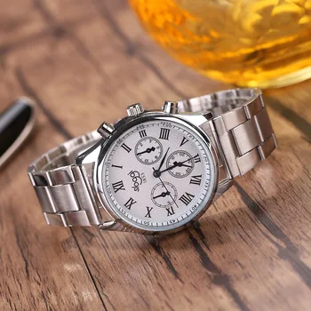 2017 Brand NEW Men's Watches Luxury Stainless Steel Analog Quartz Watch Men Fashion Roman Numerals Business Wrist Watches #N
