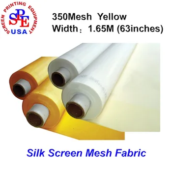 Width 1.65 meter DPP 350 mesh count(140T) fabric yellow, screen printing material,screen mesh screen printing frame white