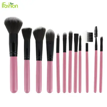 12Pcs Makeup Brushes Eyeshadow Powder Blush Foundation Brush Face Contour Tool Pincel Maquiagem 3 Color Comestic Brushes Set