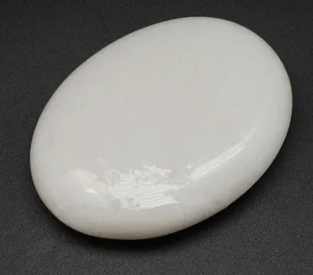 6cm*8cm white jade stone hot spa rocks 2pcs