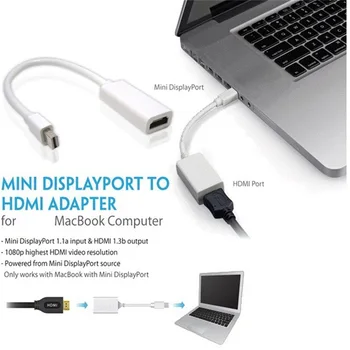 Thunderbolt Mini DisplayPort Display Port DP to HDMI Adapter Cable For Apple Mac Macbook Pro Air