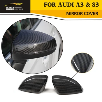 A3 Car Styling Carbon Fiber Replacement Mirror Covers Caps For Audi A3 & S3UP